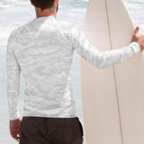 Men's Arctic Dot-Camo Rash Guard Long Sleeve Shirt