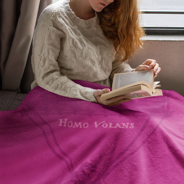 Vintage Design "Homo Volans" Throw Blanket