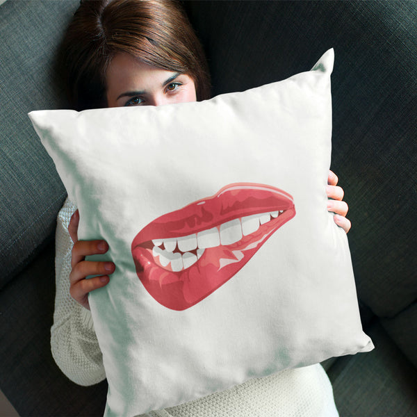 "Biting Lips" Premium Throw Pillow