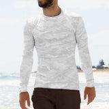 Men's Arctic Dot-Camo Rash Guard Long Sleeve Shirt