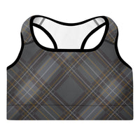 Padded Sports Bra - Grey Tartan