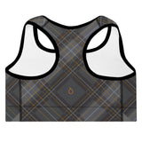 Padded Sports Bra - Grey Tartan