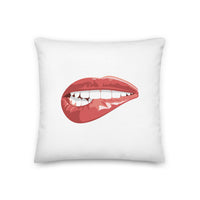 "Biting Lips" Premium Throw Pillow